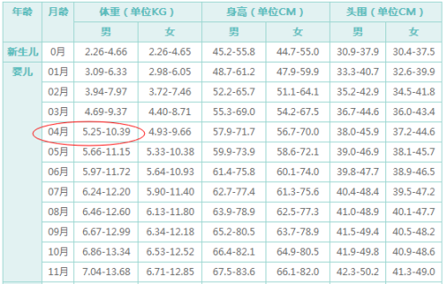 十个月宝宝的身高体重成长记录